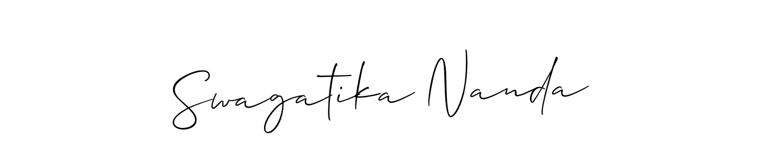 Design your own signature with our free online signature maker. With this signature software, you can create a handwritten (Allison_Script) signature for name Swagatika Nanda. Swagatika Nanda signature style 2 images and pictures png