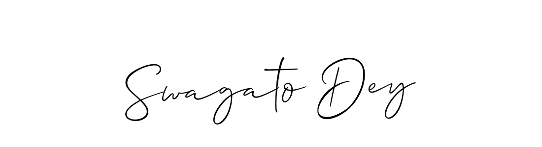 Design your own signature with our free online signature maker. With this signature software, you can create a handwritten (Allison_Script) signature for name Swagato Dey. Swagato Dey signature style 2 images and pictures png