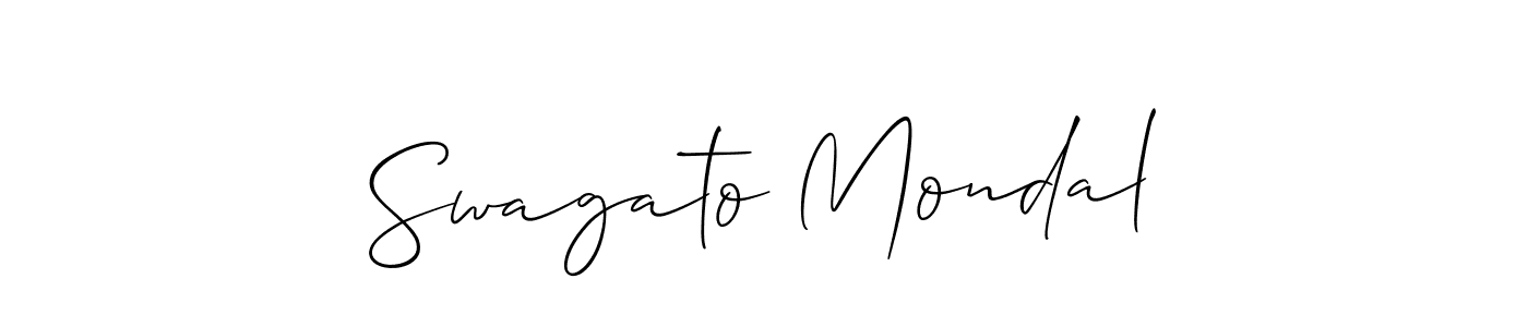 Also we have Swagato Mondal name is the best signature style. Create professional handwritten signature collection using Allison_Script autograph style. Swagato Mondal signature style 2 images and pictures png