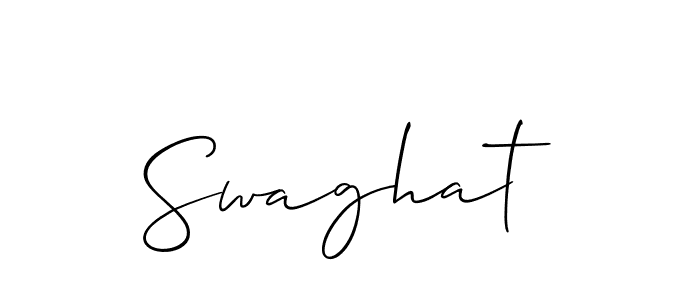 Make a beautiful signature design for name Swaghat. With this signature (Allison_Script) style, you can create a handwritten signature for free. Swaghat signature style 2 images and pictures png