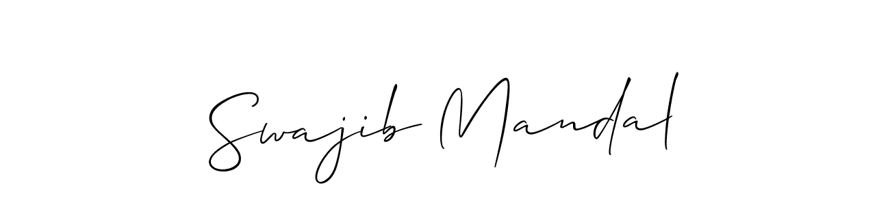 Create a beautiful signature design for name Swajib Mandal. With this signature (Allison_Script) fonts, you can make a handwritten signature for free. Swajib Mandal signature style 2 images and pictures png