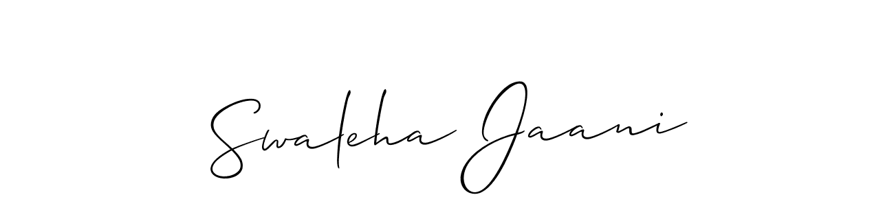 Best and Professional Signature Style for Swaleha Jaani. Allison_Script Best Signature Style Collection. Swaleha Jaani signature style 2 images and pictures png