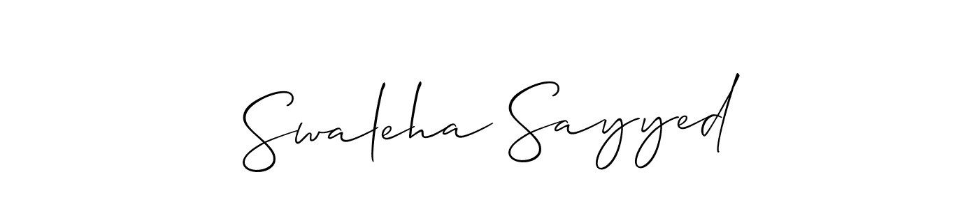 Use a signature maker to create a handwritten signature online. With this signature software, you can design (Allison_Script) your own signature for name Swaleha Sayyed. Swaleha Sayyed signature style 2 images and pictures png