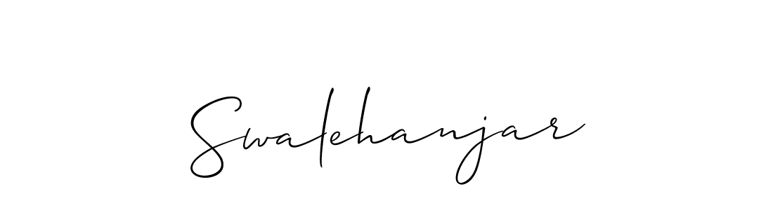 Allison_Script is a professional signature style that is perfect for those who want to add a touch of class to their signature. It is also a great choice for those who want to make their signature more unique. Get Swalehanjar name to fancy signature for free. Swalehanjar signature style 2 images and pictures png
