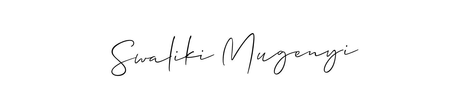 Use a signature maker to create a handwritten signature online. With this signature software, you can design (Allison_Script) your own signature for name Swaliki Mugenyi. Swaliki Mugenyi signature style 2 images and pictures png