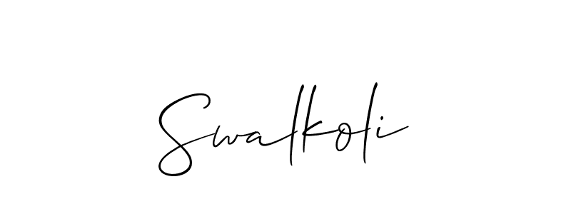 Check out images of Autograph of Swalkoli name. Actor Swalkoli Signature Style. Allison_Script is a professional sign style online. Swalkoli signature style 2 images and pictures png