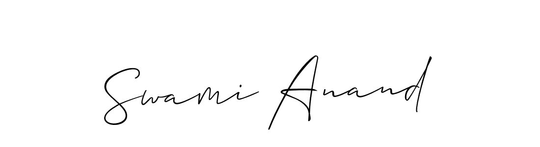 Make a beautiful signature design for name Swami Anand. With this signature (Allison_Script) style, you can create a handwritten signature for free. Swami Anand signature style 2 images and pictures png