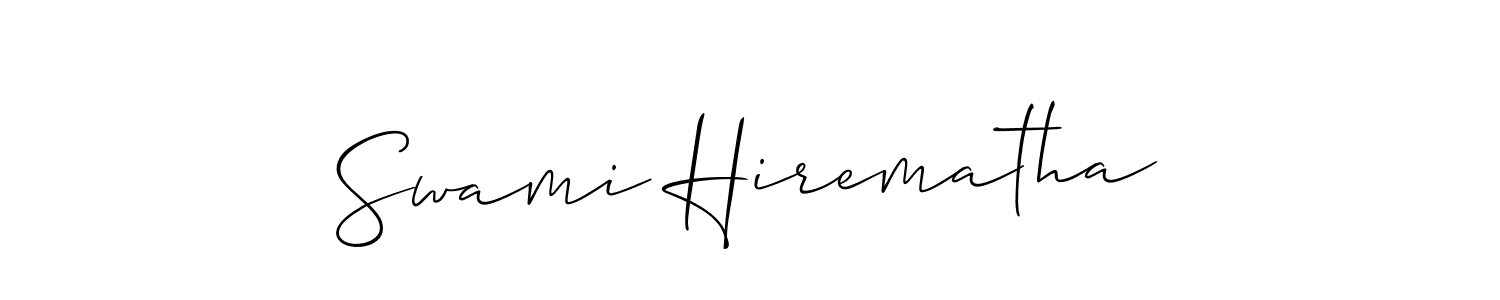 Create a beautiful signature design for name Swami Hirematha. With this signature (Allison_Script) fonts, you can make a handwritten signature for free. Swami Hirematha signature style 2 images and pictures png