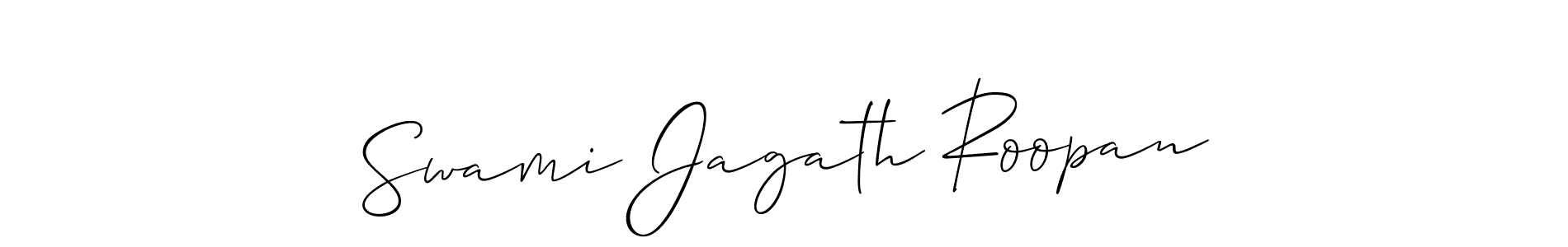 How to make Swami Jagath Roopan signature? Allison_Script is a professional autograph style. Create handwritten signature for Swami Jagath Roopan name. Swami Jagath Roopan signature style 2 images and pictures png