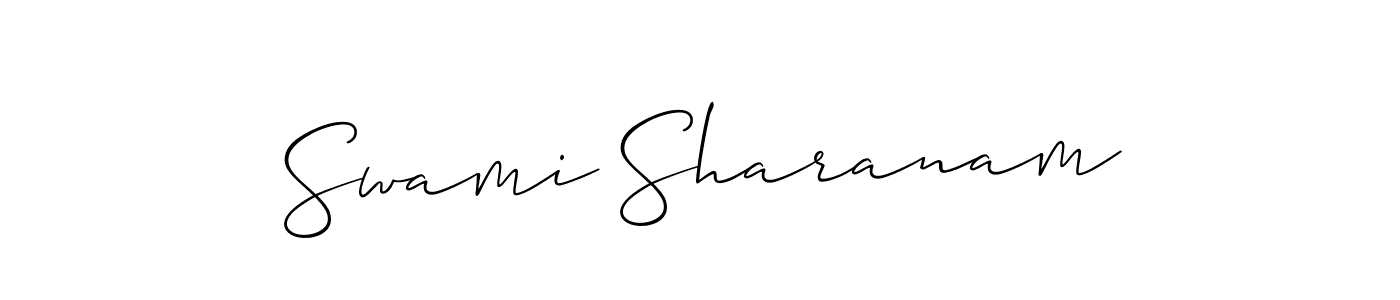 Create a beautiful signature design for name Swami Sharanam. With this signature (Allison_Script) fonts, you can make a handwritten signature for free. Swami Sharanam signature style 2 images and pictures png