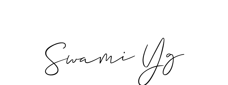 Make a beautiful signature design for name Swami Yg. With this signature (Allison_Script) style, you can create a handwritten signature for free. Swami Yg signature style 2 images and pictures png
