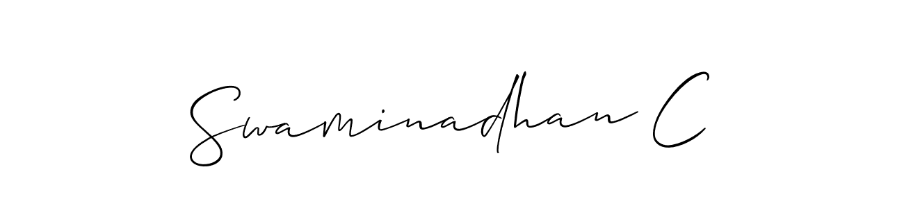 Make a beautiful signature design for name Swaminadhan C. With this signature (Allison_Script) style, you can create a handwritten signature for free. Swaminadhan C signature style 2 images and pictures png