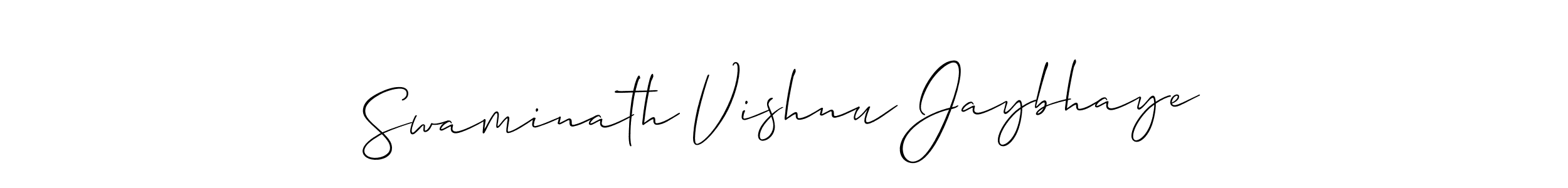 How to make Swaminath Vishnu Jaybhaye name signature. Use Allison_Script style for creating short signs online. This is the latest handwritten sign. Swaminath Vishnu Jaybhaye signature style 2 images and pictures png