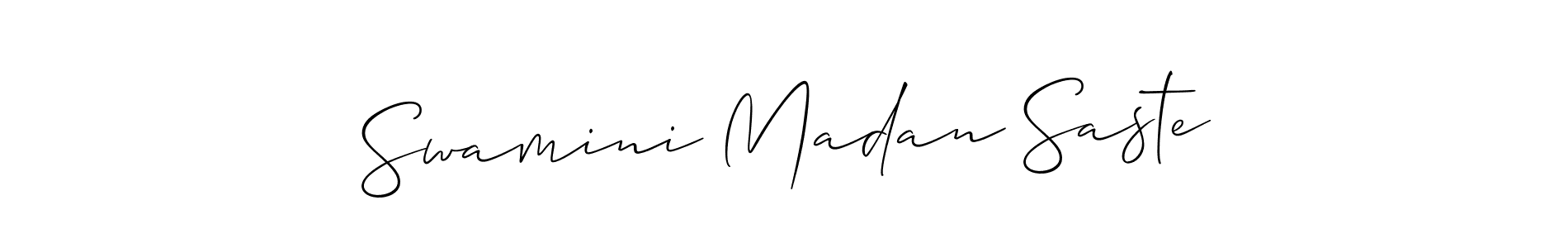 Make a beautiful signature design for name Swamini Madan Saste. With this signature (Allison_Script) style, you can create a handwritten signature for free. Swamini Madan Saste signature style 2 images and pictures png
