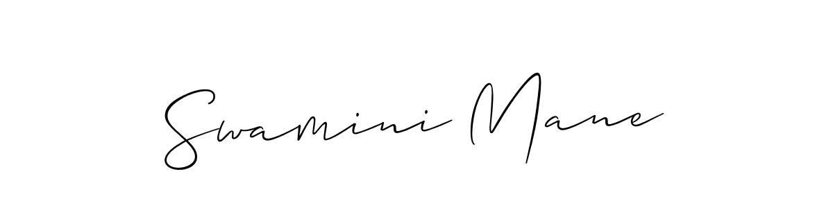 Make a beautiful signature design for name Swamini Mane. With this signature (Allison_Script) style, you can create a handwritten signature for free. Swamini Mane signature style 2 images and pictures png