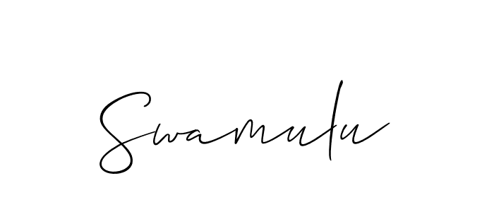 It looks lik you need a new signature style for name Swamulu. Design unique handwritten (Allison_Script) signature with our free signature maker in just a few clicks. Swamulu signature style 2 images and pictures png