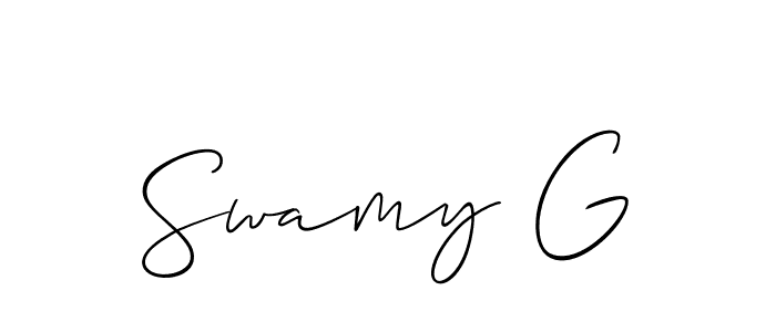Make a beautiful signature design for name Swamy G. With this signature (Allison_Script) style, you can create a handwritten signature for free. Swamy G signature style 2 images and pictures png