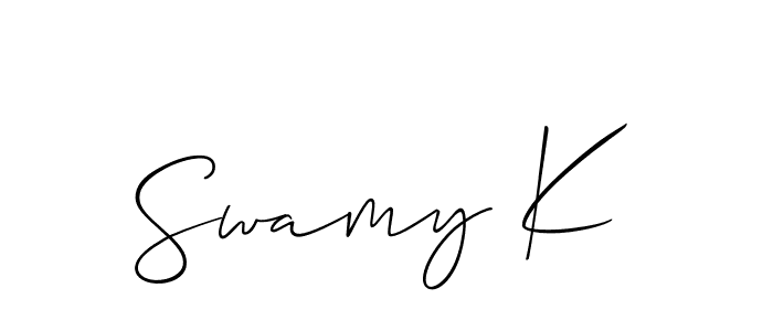 Similarly Allison_Script is the best handwritten signature design. Signature creator online .You can use it as an online autograph creator for name Swamy K. Swamy K signature style 2 images and pictures png