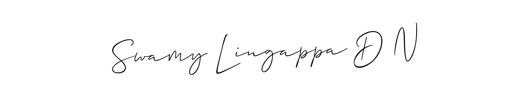 You should practise on your own different ways (Allison_Script) to write your name (Swamy Lingappa D N) in signature. don't let someone else do it for you. Swamy Lingappa D N signature style 2 images and pictures png
