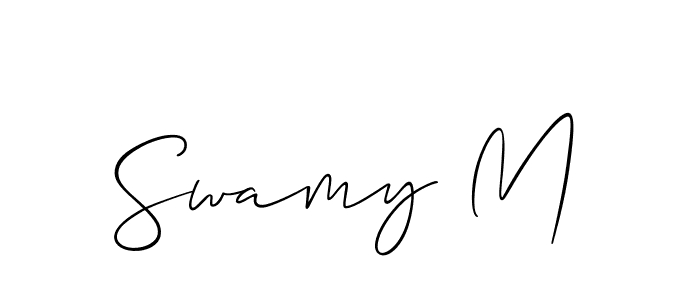 You should practise on your own different ways (Allison_Script) to write your name (Swamy M) in signature. don't let someone else do it for you. Swamy M signature style 2 images and pictures png