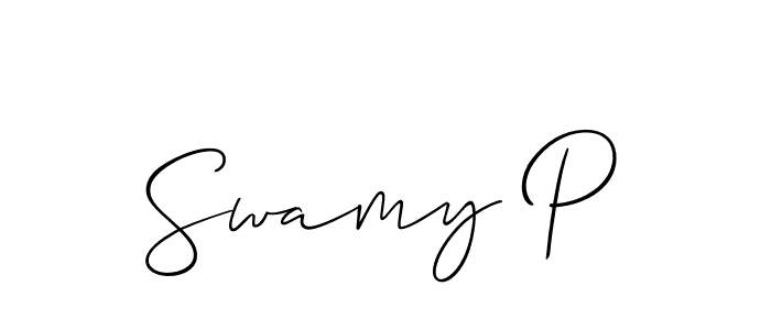 How to make Swamy P name signature. Use Allison_Script style for creating short signs online. This is the latest handwritten sign. Swamy P signature style 2 images and pictures png