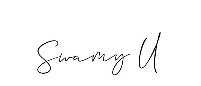 Swamy U stylish signature style. Best Handwritten Sign (Allison_Script) for my name. Handwritten Signature Collection Ideas for my name Swamy U. Swamy U signature style 2 images and pictures png