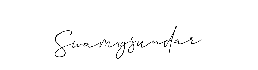 Allison_Script is a professional signature style that is perfect for those who want to add a touch of class to their signature. It is also a great choice for those who want to make their signature more unique. Get Swamysundar name to fancy signature for free. Swamysundar signature style 2 images and pictures png