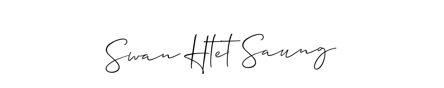 How to Draw Swan Htet Saung signature style? Allison_Script is a latest design signature styles for name Swan Htet Saung. Swan Htet Saung signature style 2 images and pictures png