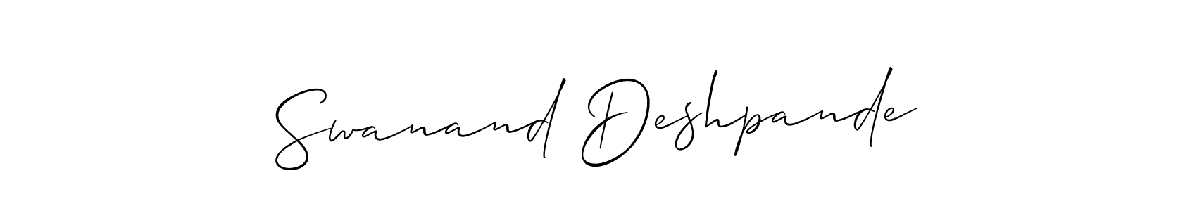 How to make Swanand Deshpande signature? Allison_Script is a professional autograph style. Create handwritten signature for Swanand Deshpande name. Swanand Deshpande signature style 2 images and pictures png
