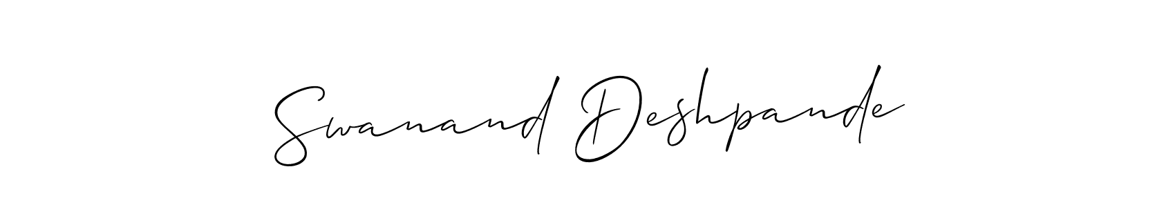 It looks lik you need a new signature style for name Swanand Deshpande. Design unique handwritten (Allison_Script) signature with our free signature maker in just a few clicks. Swanand Deshpande signature style 2 images and pictures png