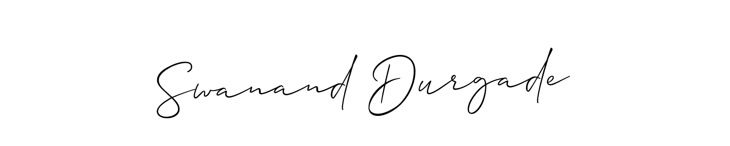 This is the best signature style for the Swanand Durgade name. Also you like these signature font (Allison_Script). Mix name signature. Swanand Durgade signature style 2 images and pictures png