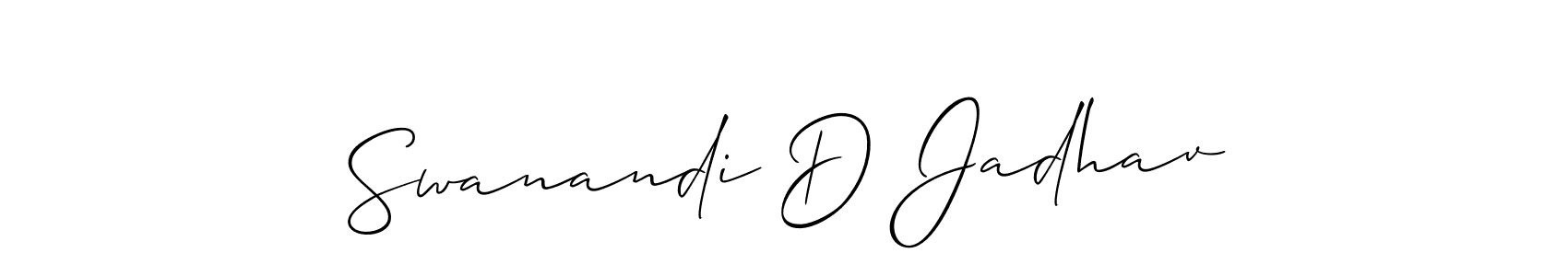 Also we have Swanandi D Jadhav name is the best signature style. Create professional handwritten signature collection using Allison_Script autograph style. Swanandi D Jadhav signature style 2 images and pictures png