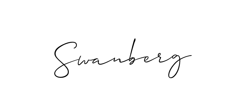 Swanberg stylish signature style. Best Handwritten Sign (Allison_Script) for my name. Handwritten Signature Collection Ideas for my name Swanberg. Swanberg signature style 2 images and pictures png