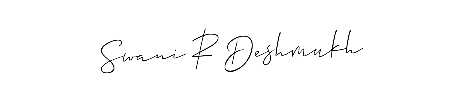 Design your own signature with our free online signature maker. With this signature software, you can create a handwritten (Allison_Script) signature for name Swani R Deshmukh. Swani R Deshmukh signature style 2 images and pictures png