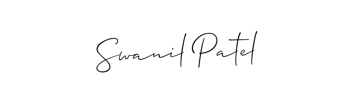 You should practise on your own different ways (Allison_Script) to write your name (Swanil Patel) in signature. don't let someone else do it for you. Swanil Patel signature style 2 images and pictures png