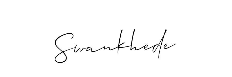 Design your own signature with our free online signature maker. With this signature software, you can create a handwritten (Allison_Script) signature for name Swankhede. Swankhede signature style 2 images and pictures png