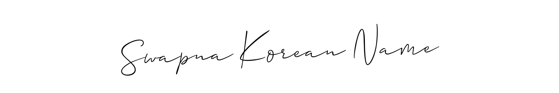 Use a signature maker to create a handwritten signature online. With this signature software, you can design (Allison_Script) your own signature for name Swapna Korean Name. Swapna Korean Name signature style 2 images and pictures png