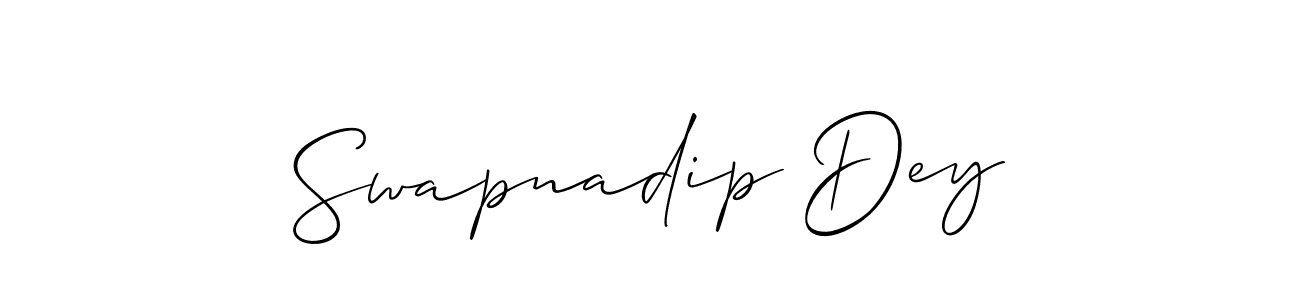 The best way (Allison_Script) to make a short signature is to pick only two or three words in your name. The name Swapnadip Dey include a total of six letters. For converting this name. Swapnadip Dey signature style 2 images and pictures png