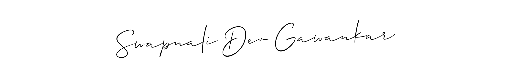 How to make Swapnali Dev Gawankar signature? Allison_Script is a professional autograph style. Create handwritten signature for Swapnali Dev Gawankar name. Swapnali Dev Gawankar signature style 2 images and pictures png