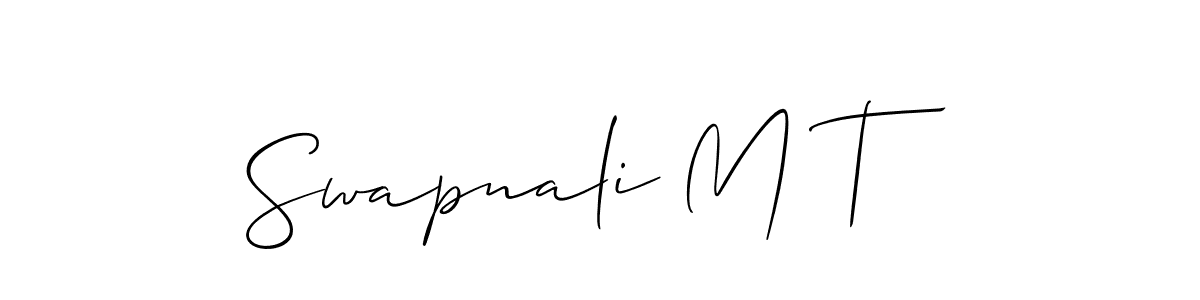 Design your own signature with our free online signature maker. With this signature software, you can create a handwritten (Allison_Script) signature for name Swapnali M T. Swapnali M T signature style 2 images and pictures png