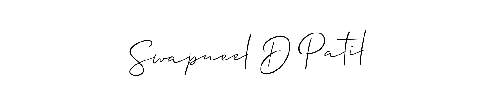 Also You can easily find your signature by using the search form. We will create Swapneel D Patil name handwritten signature images for you free of cost using Allison_Script sign style. Swapneel D Patil signature style 2 images and pictures png