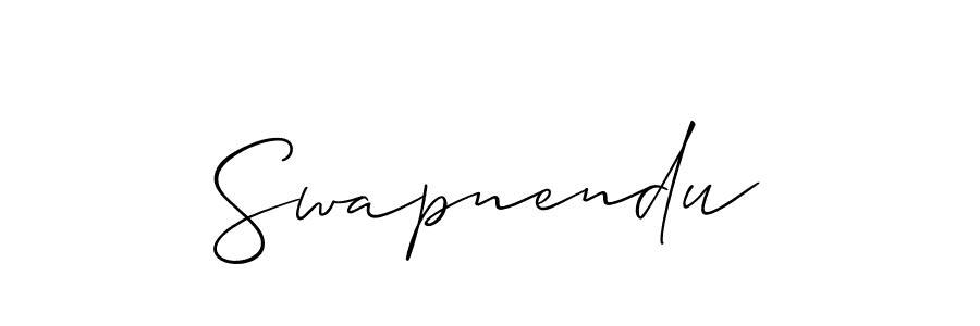 The best way (Allison_Script) to make a short signature is to pick only two or three words in your name. The name Swapnendu include a total of six letters. For converting this name. Swapnendu signature style 2 images and pictures png