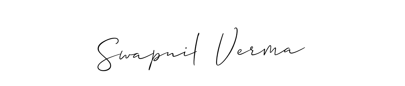 Similarly Allison_Script is the best handwritten signature design. Signature creator online .You can use it as an online autograph creator for name Swapnil  Verma. Swapnil  Verma signature style 2 images and pictures png