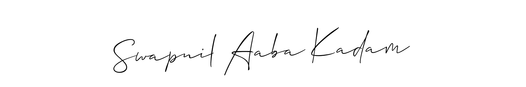 Allison_Script is a professional signature style that is perfect for those who want to add a touch of class to their signature. It is also a great choice for those who want to make their signature more unique. Get Swapnil Aaba Kadam name to fancy signature for free. Swapnil Aaba Kadam signature style 2 images and pictures png