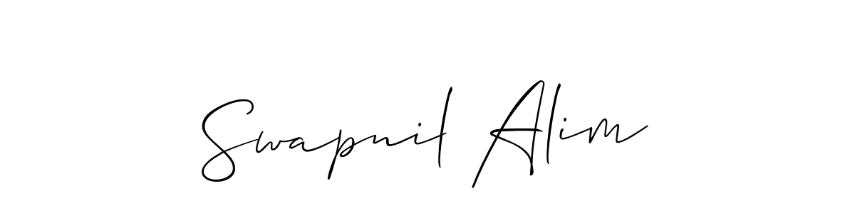 You should practise on your own different ways (Allison_Script) to write your name (Swapnil Alim) in signature. don't let someone else do it for you. Swapnil Alim signature style 2 images and pictures png