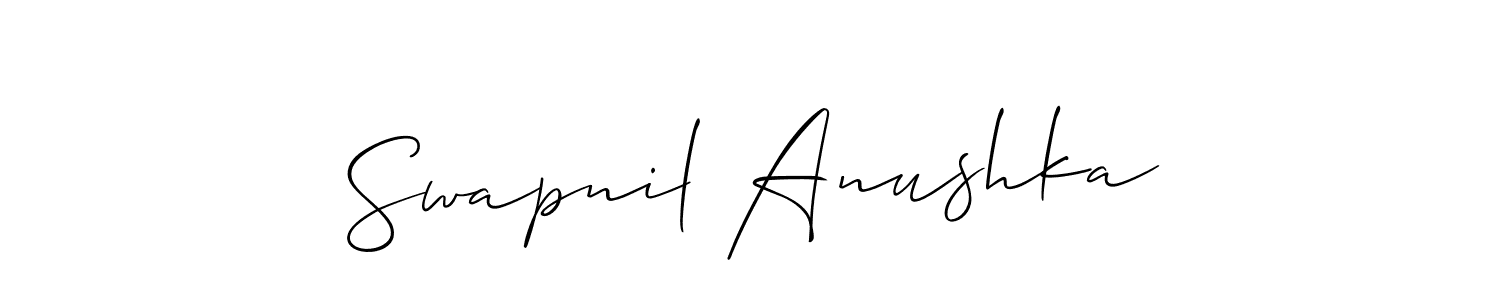 Similarly Allison_Script is the best handwritten signature design. Signature creator online .You can use it as an online autograph creator for name Swapnil Anushka. Swapnil Anushka signature style 2 images and pictures png