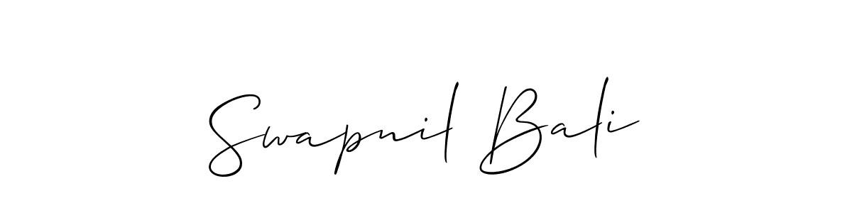 Create a beautiful signature design for name Swapnil Bali. With this signature (Allison_Script) fonts, you can make a handwritten signature for free. Swapnil Bali signature style 2 images and pictures png