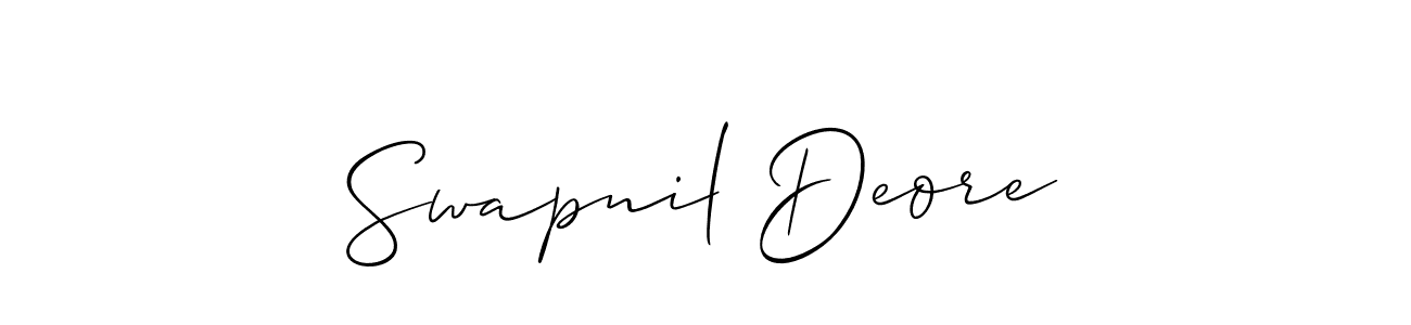 How to make Swapnil Deore signature? Allison_Script is a professional autograph style. Create handwritten signature for Swapnil Deore name. Swapnil Deore signature style 2 images and pictures png