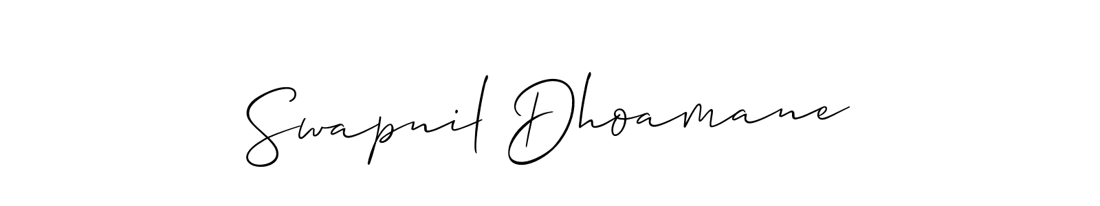 You should practise on your own different ways (Allison_Script) to write your name (Swapnil Dhoamane) in signature. don't let someone else do it for you. Swapnil Dhoamane signature style 2 images and pictures png
