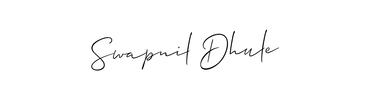 The best way (Allison_Script) to make a short signature is to pick only two or three words in your name. The name Swapnil Dhule include a total of six letters. For converting this name. Swapnil Dhule signature style 2 images and pictures png